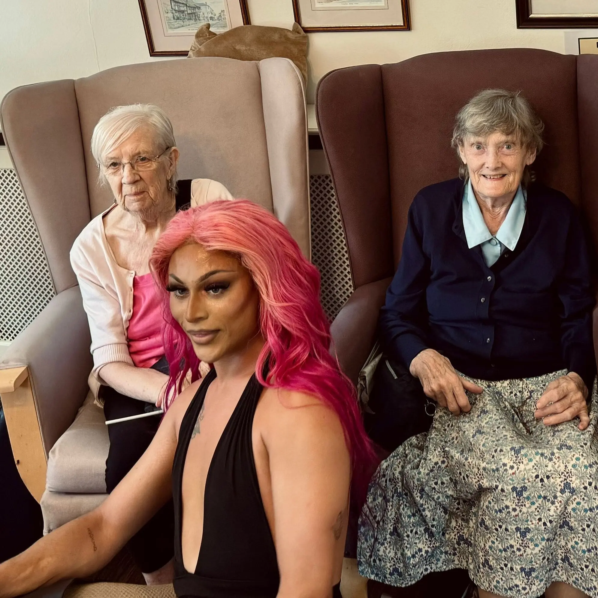 Care home activity or resident moment captured on mobile
