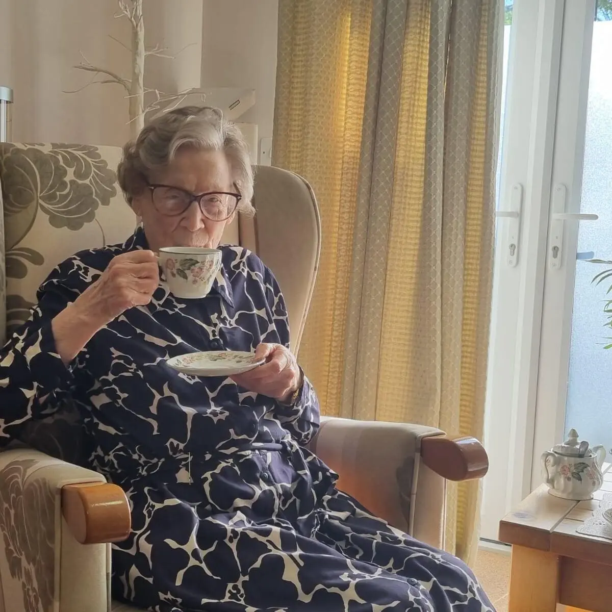 Care home activity or resident moment captured on mobile