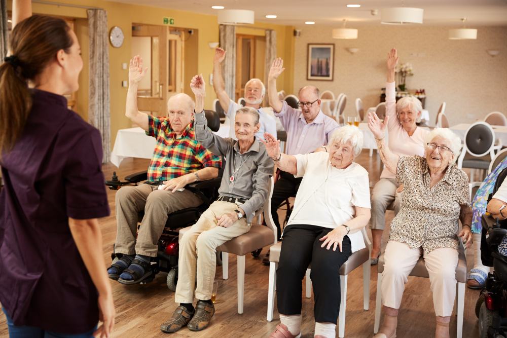 Residents engaging in physical activity 