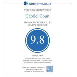 Gabriel Court Care Home in Kettering Celebrates Stellar 9.8 Review Score